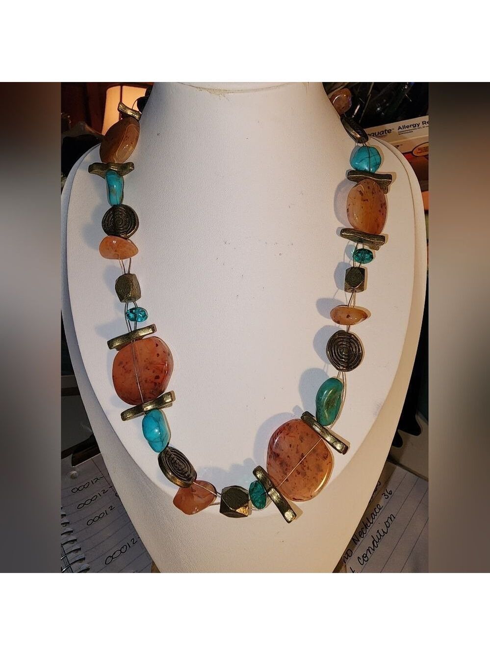 Chico's Elegant multicolor beaded necklace 17"+2"